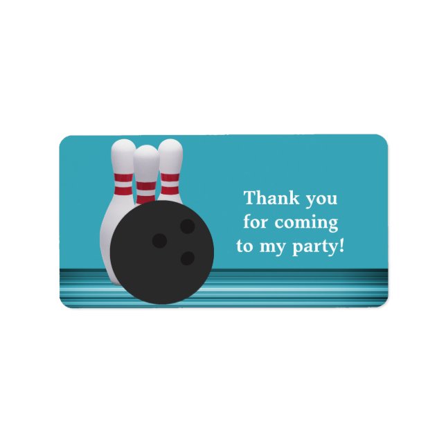Bowling Birthday Favor Tag Label (Front)