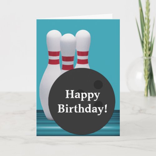 Bowling Birthday Greeting Card