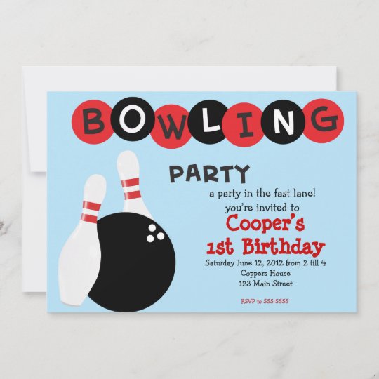 Bowling Birthday Invitation | Zazzle.com