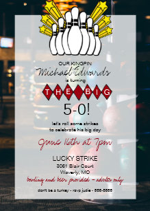 bowling birthday invitations zazzle