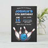 Bowling Birthday Invitation (Standing Front)