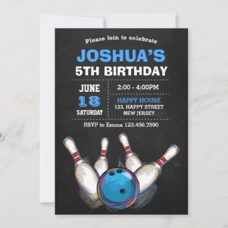Bowling Birthday Invitation