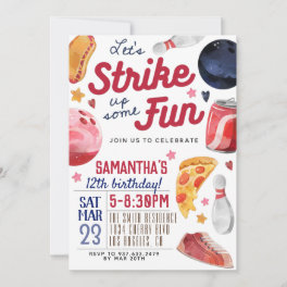 Bowling Birthday Invitation
