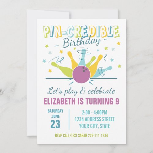 Bowling birthday invitation