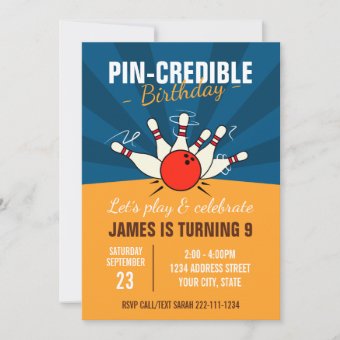 Bowling birthday invitation | Zazzle