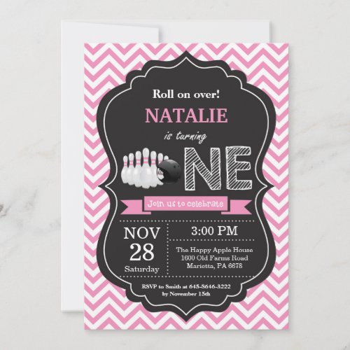 Bowling Birthday Invitation 1st Birthday Party