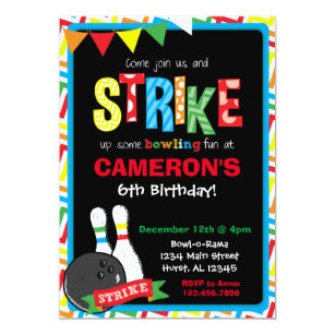 bowling birthday invitations zazzle