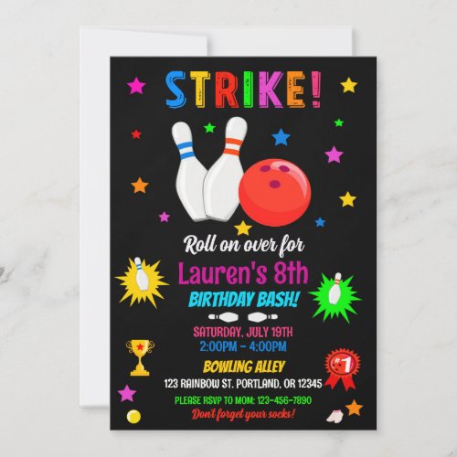 Bowling birthday invitation Strike up some fun!