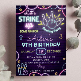 Bowling Birthday Invitation Strike Up Some Fun