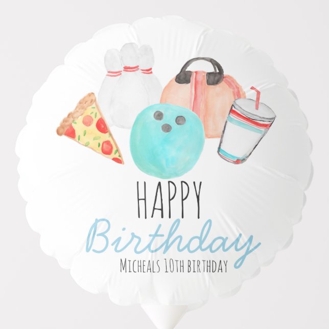 Bowling birthday kid party balloon (Front)