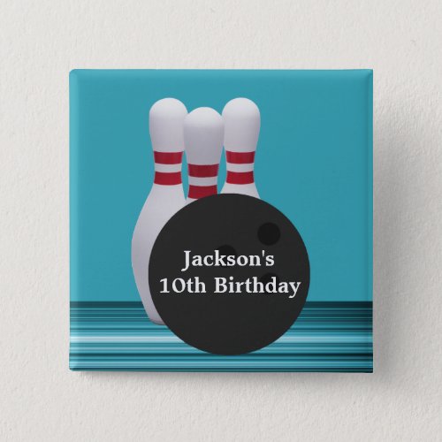 Bowling Birthday Party Button