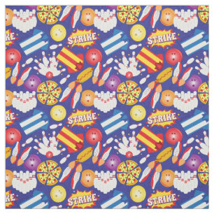 Bowling Birthday Party Colorful Kids Patterned Fabric