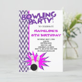 Bowling Birthday Party Custom Invitation (Standing Front)