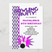 Bowling Birthday Party Custom Invitation (Front/Back)