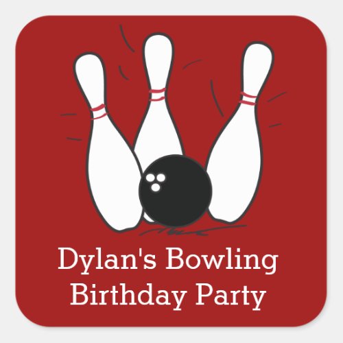 Bowling Birthday Party Favor Stickers