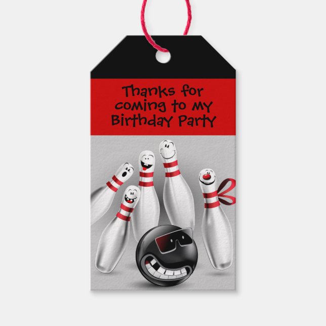 Bowling Birthday Party Favor Tag (Front)