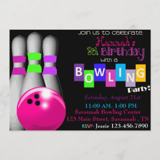Bowling Birthday Party Invitation