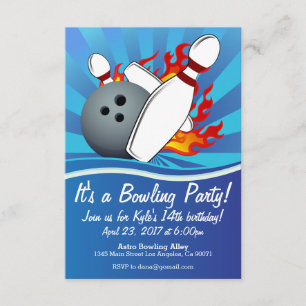Bowling Birthday Party Invitation