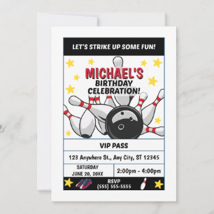 Bowling Birthday Party Invitation