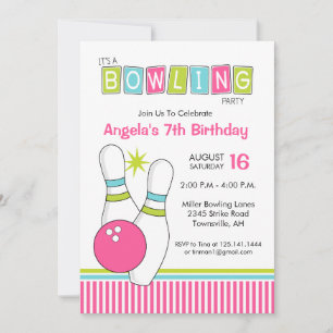 Bowling Birthday Party Invitation