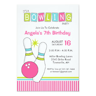 bowling alley invitations zazzle