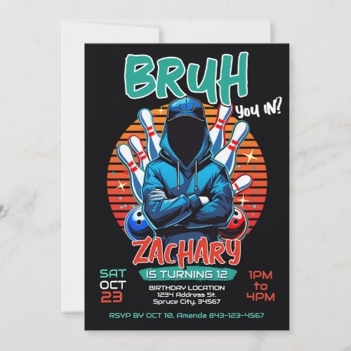 Bowling Birthday Party Invitation