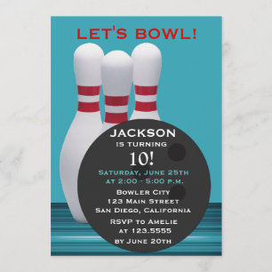 Bowling Birthday Party Invitation