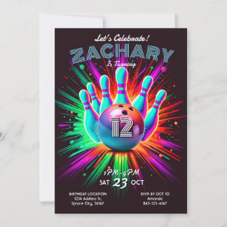 Bowling Birthday Party Invitation