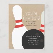 Bowling Birthday Party Invitation (Front)