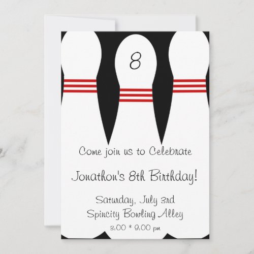 Bowling Birthday Party Invitation