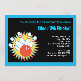 Bowling Birthday Party Invitation