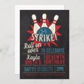 Bowling Birthday Party Invitation (Front/Back)