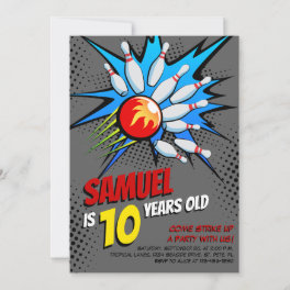 Bowling Birthday Party Invitation