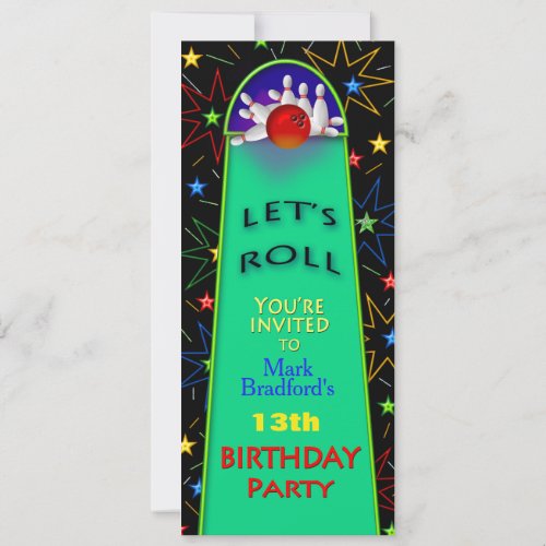 Bowling Birthday Party Invitation_ InsertNameAGE Invitation