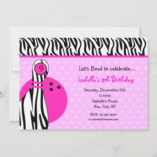 Bowling Birthday Party Invitations