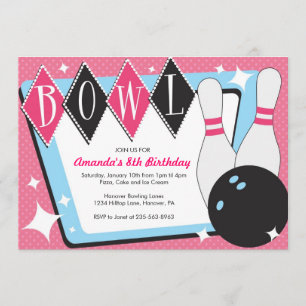 Bowling Birthday Party Invitations