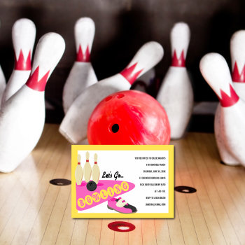 Bowling Birthday Party Invitations by whupsadaisy4kids at Zazzle