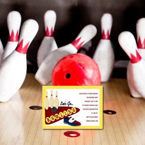 Bowling Birthday Party Invitations