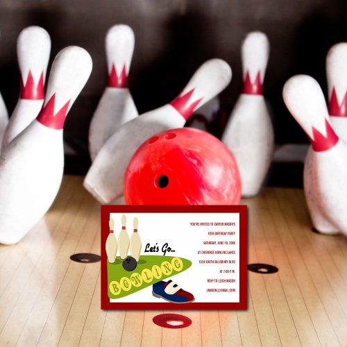 Bowling Birthday Party Invitations