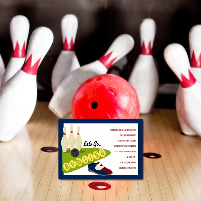 Bowling Birthday Party Invitations (Creator Uploaded)