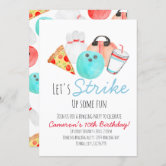  Bowling Birthday Invitation, bowling invitations for kids  birthday, rainbow neon glow bowling Birthday party Invitations, 25 Invitations  Cards and Envelopes, Let's Strike Up Some Fun Bowling Party Invitation  MD1019 