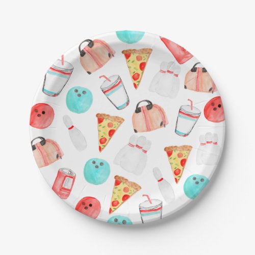 Bowling birthday party kid party paper plate