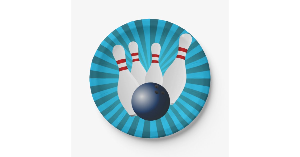 Bowling Birthday Party Paper Plates Zazzle