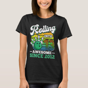 Bowling Birthday Party Rolling Into 13 Years 13th T-Shirt