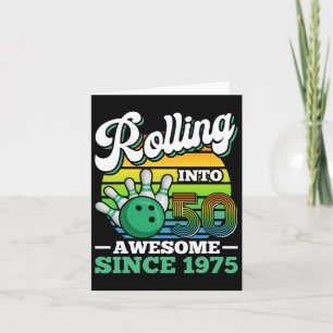 Bowling Birthday Party Rolling Into 50 Years 50th Card