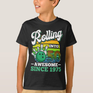 Bowling Birthday Party Rolling Into 50 Years 50th T-Shirt