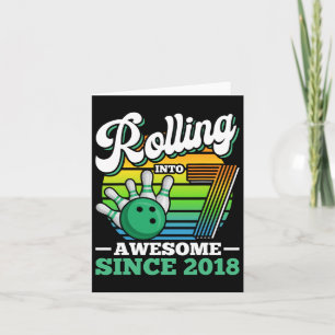 Bowling Birthday Party Rolling Into 7 Years Boy 7t Card
