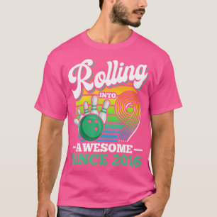 Bowling Birthday Party Rolling Into 9 Years Boy 9T T-Shirt