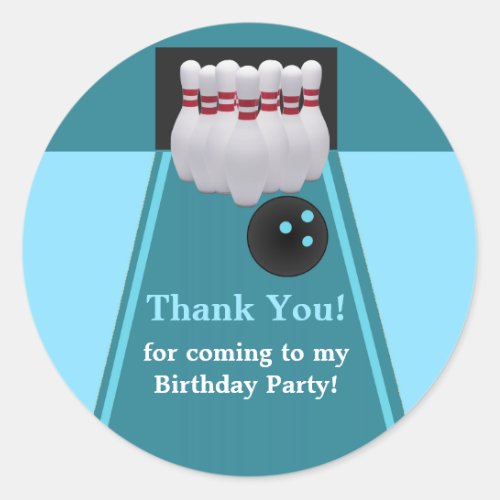 Bowling Birthday Party Sticker