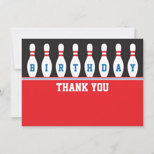 Bowling birthday party thank you thanks